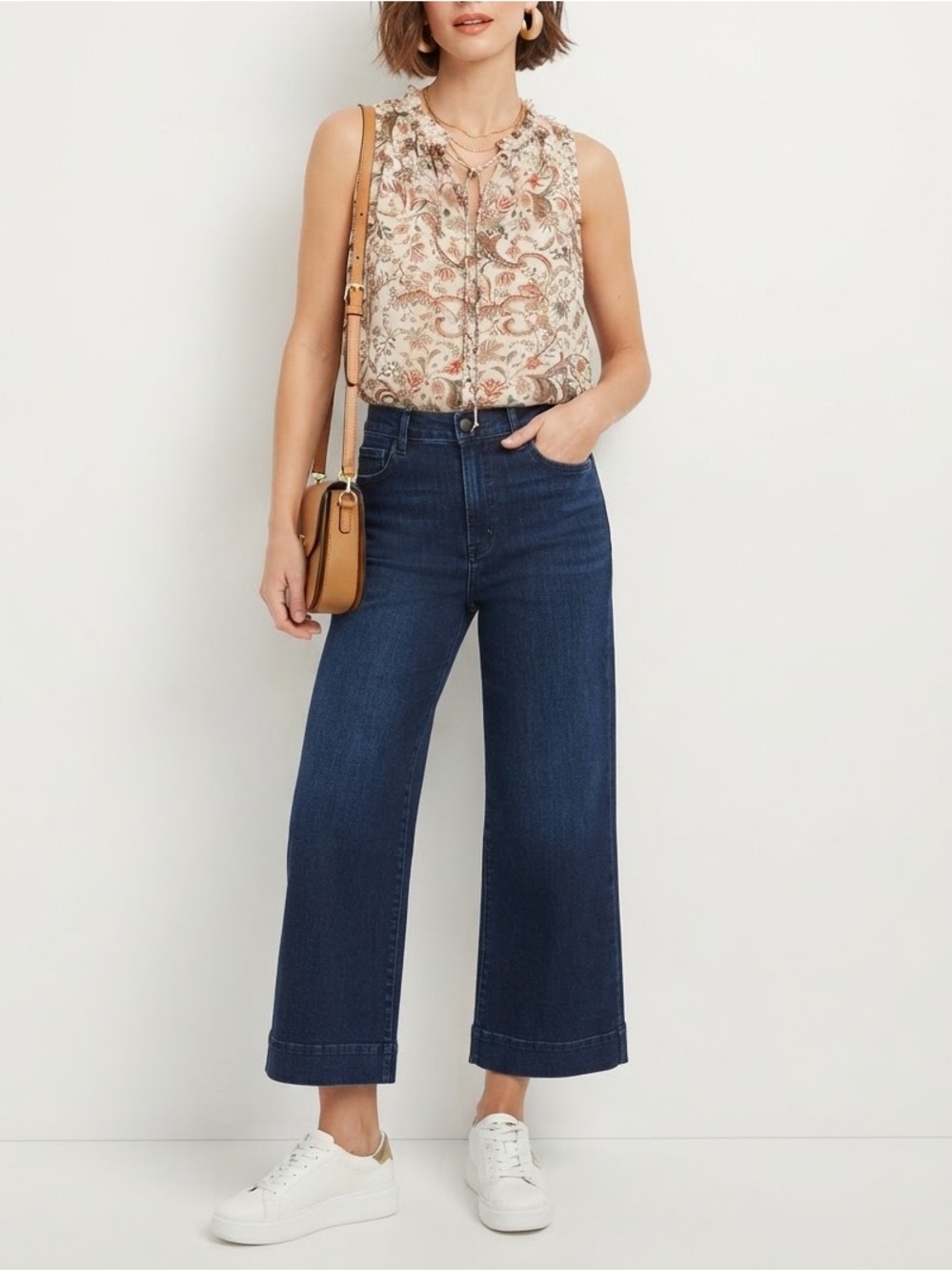 Max Studio Cream Floral Halter Camisole